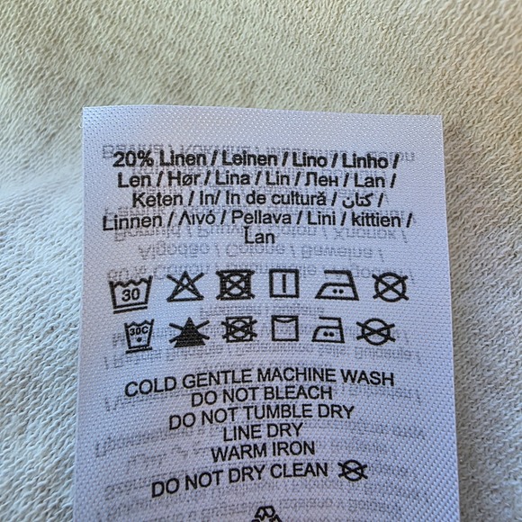 Vero Moda Women's Top Textured Cotton/Linen Cream Small Waist Ties Classic *READ - Picture 10 of 12